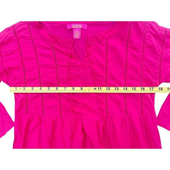 Catherine Malandrino Pink Cotton Tassel Hem Boho Dress - Size Small - Picture 6 of 10